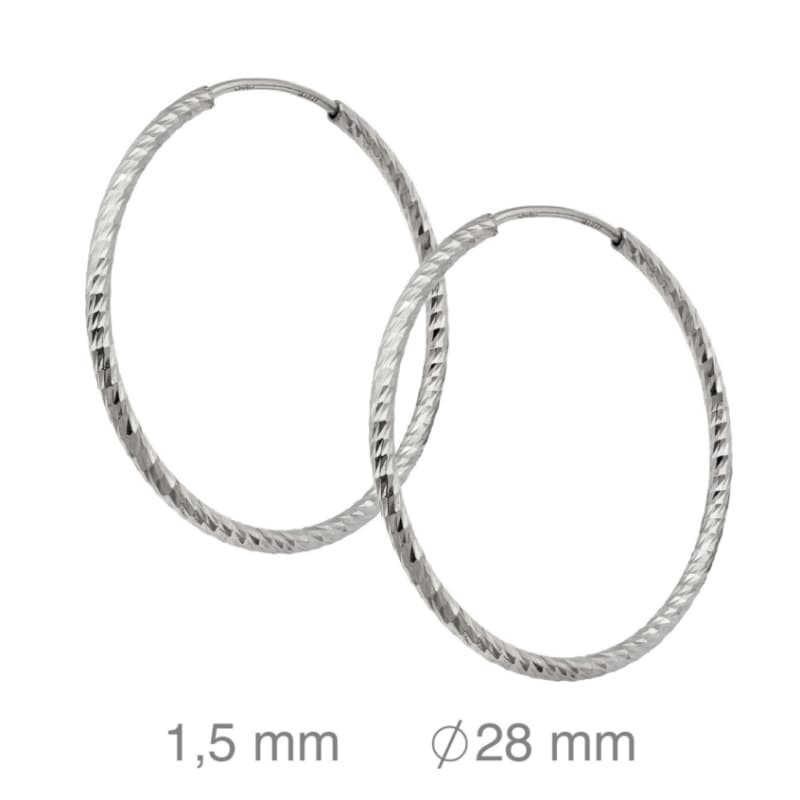 Pendientes Aros 1.5x28mm Plata Ley
