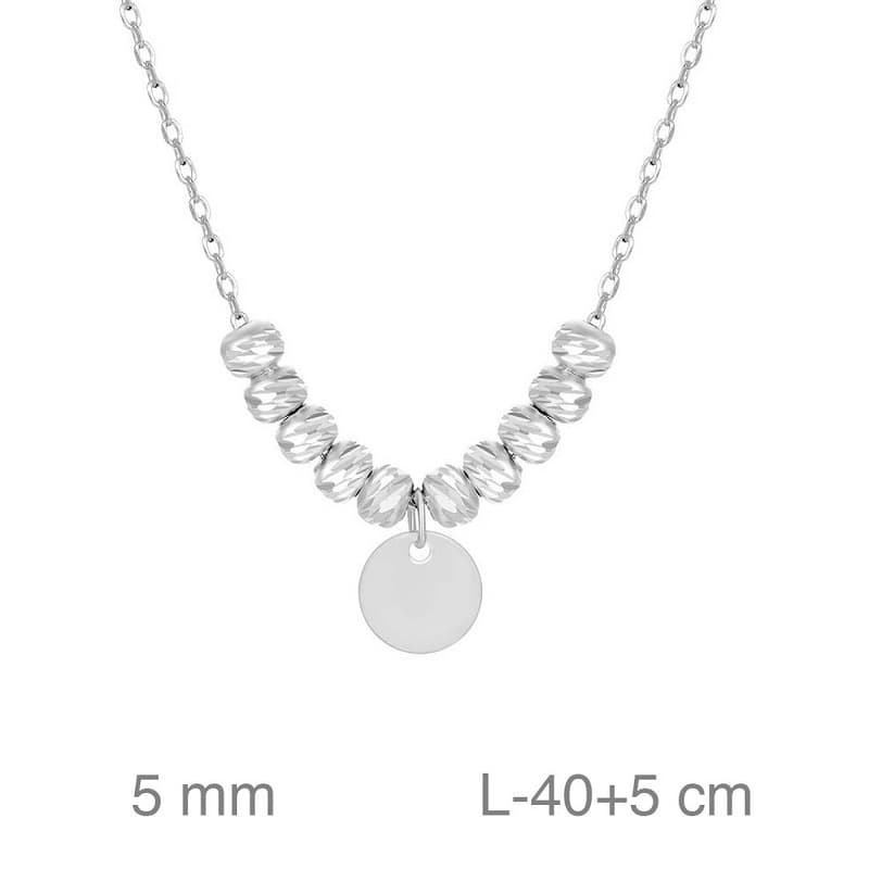 Collar con Disco en Plata Ley