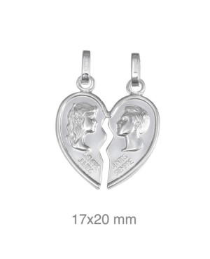 Colgante Corazón Partido Plata Ley