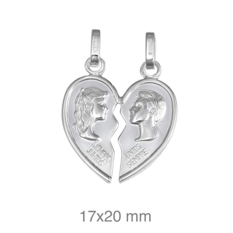 Colgante Corazón Partido Plata Ley