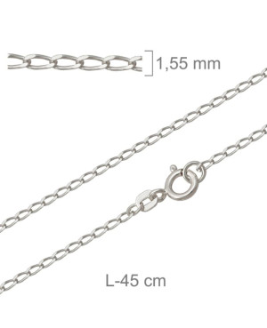 Cadena Bilbao de 45 cm en Plata Ley con Protección