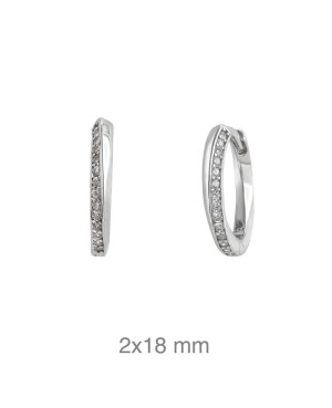 Pendientes Aros con Circonitas Plata