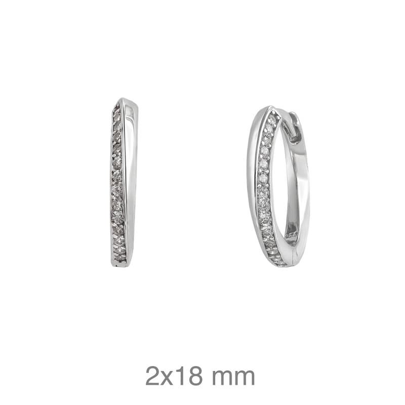 Pendientes Aros con Circonitas Plata