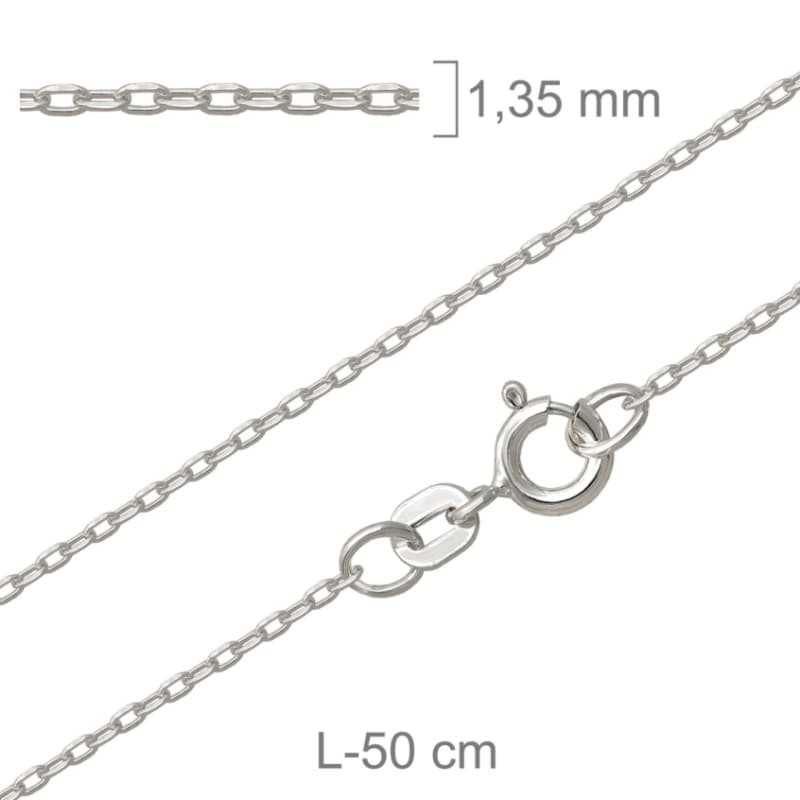 Cadena Forzada y Lapidada de 50cm en Plata Ley con Protección