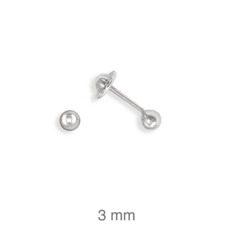 Pendientes Rosca de Bola en Plata Ley