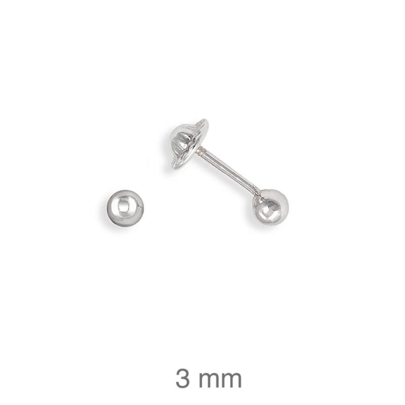 Pendientes Rosca de Bola en Plata Ley