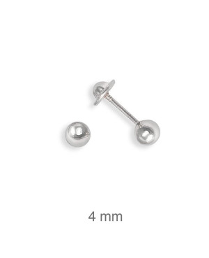 Pendientes Rosca de Bola en Plata Ley