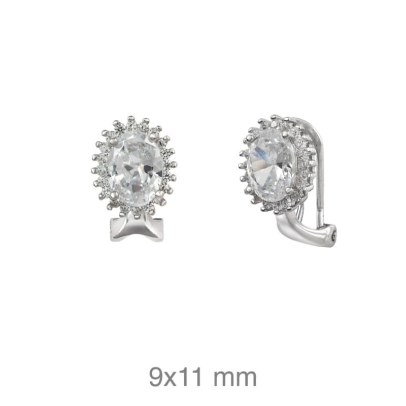 Pendientes Omega de Circonitas en Plata Ley