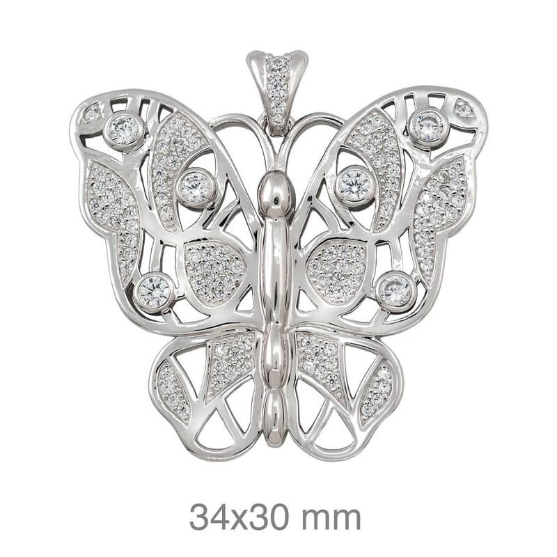 Colgante Mariposa con Circonitas en Plata Ley