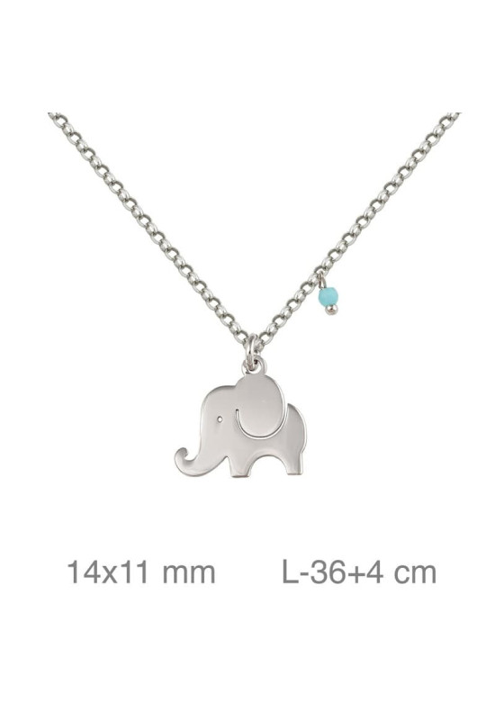Collar con Elefante de Plata Ley