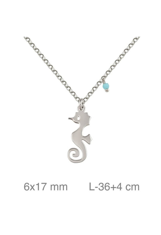 Collar con Caballito de Mar en Plata Ley