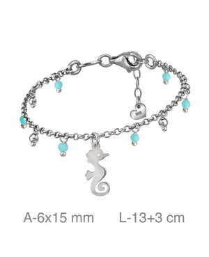Pulsera con Caballito de Mar en Plata Ley