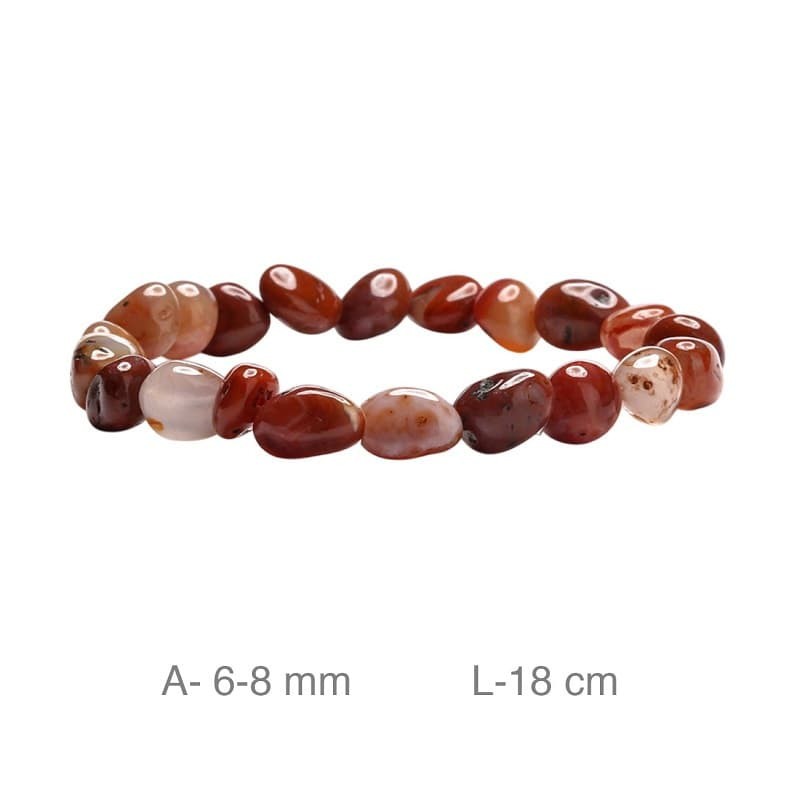 Pulsera de Piedra Natural Ágata Roja del Sur