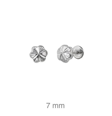 Pendientes de Flor con Rosca en Plata Ley
