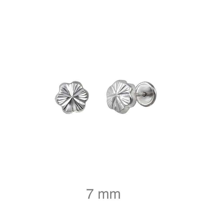 Pendientes de Flor con Rosca en Plata Ley