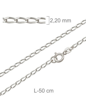 Cadena Bilbao de 50 cm en Plata