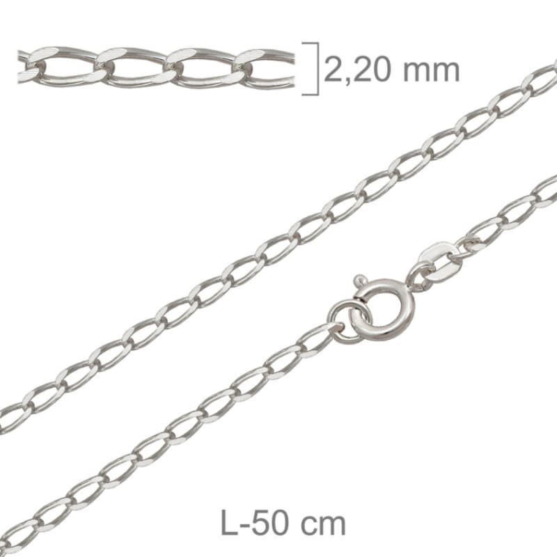 Cadena Bilbao de 50 cm en Plata