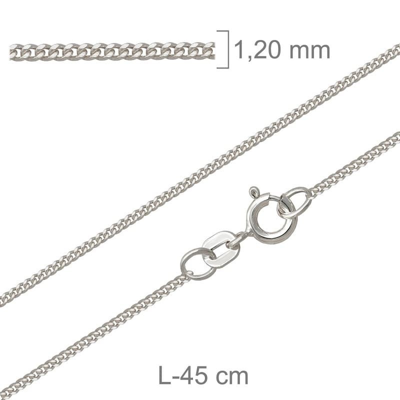 Cadena Babada de 45 cm en Plata Ley con Protección