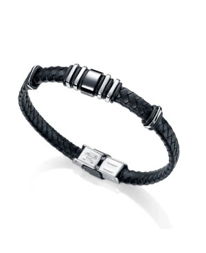 Pulsera Viceroy Magnum 6132P09010 Acero y Piel Negra