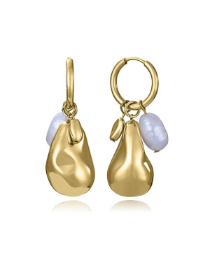 Pendientes Viceroy de Acero Dorado con Perla Natural 14284E01012