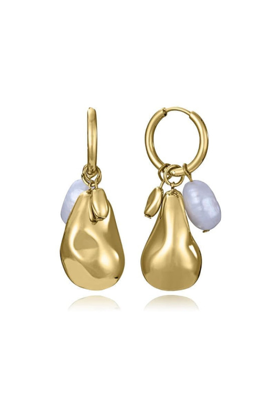 Pendientes Viceroy de Acero Dorado con Perla Natural 14284E01012