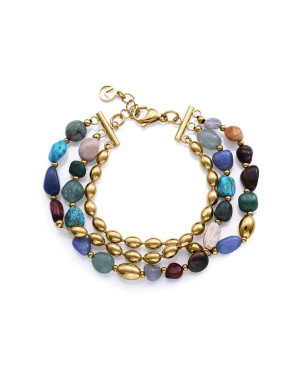 Pulsera Viceroy de Acero Dorado y Piedras Naturales 14276P01016