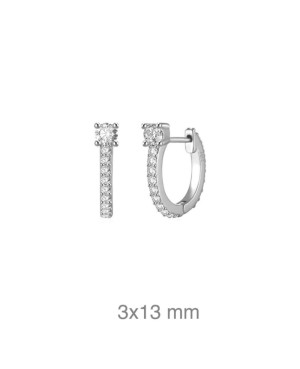 Pendientes Aros Circonitas Plata Ley