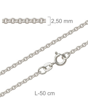 Cadena Forzada de 50cm en Plata Ley con protección.