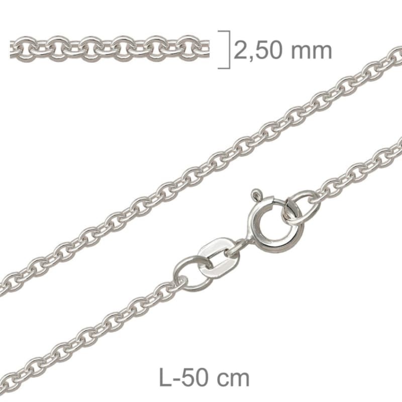Cadena Forzada de 50cm en Plata Ley con protección.