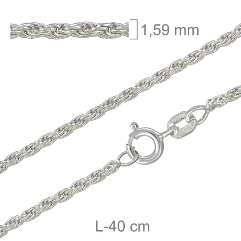 Cordoncillo de 40cm en Plata Ley con protección.
