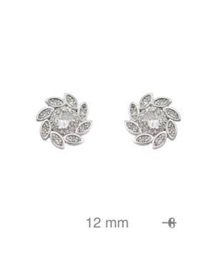 Pendientes Rosetón con Circonitas de Plata Ley