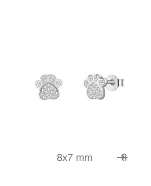 Pendientes Huella con Circonitas en Plata Ley
