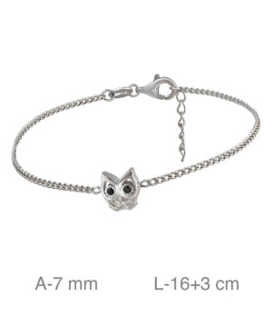 Pulsera Búho con Circonitas de Plata Ley
