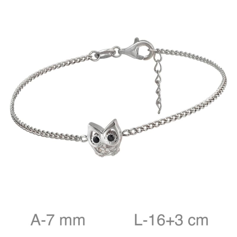 Pulsera Búho con Circonitas de Plata Ley
