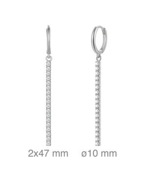 Pendientes Aros con Circonitas Riviere en Plata Ley