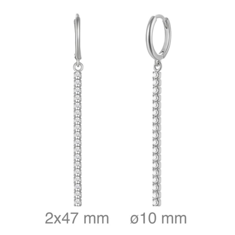 Pendientes Aros con Circonitas Riviere en Plata Ley