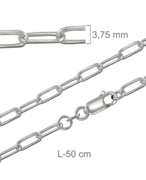 Cadena 50cm Plata Ley con Protección