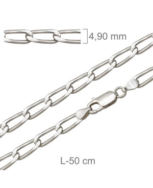 Cadena 50cm Plata Ley con Protección