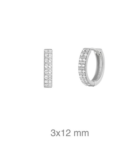 Pendientes Aros con Circonitas en Plata Ley
