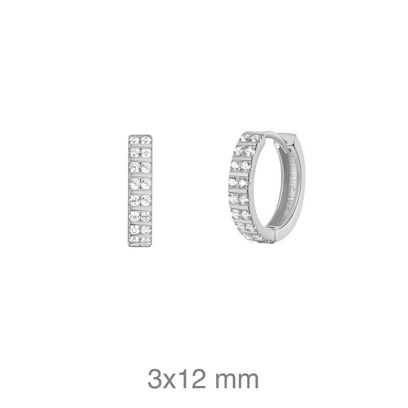 Pendientes Aros con Circonitas en Plata Ley