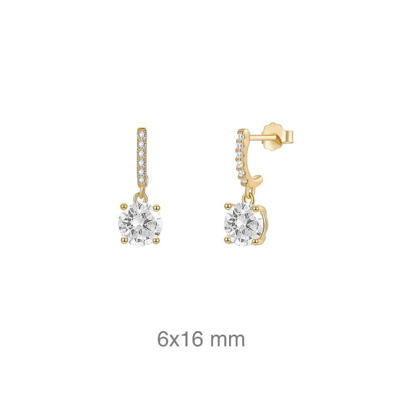 Pendientes con Circonitas en Plata Ley Bañada en Oro