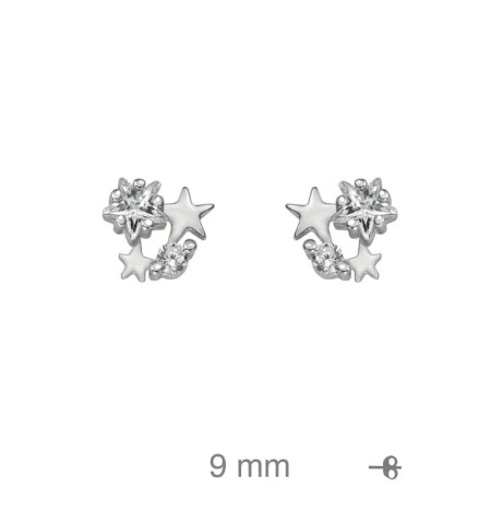 Pendientes Estrellas con Circonitas en Plata Ley