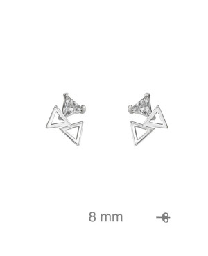 Pendientes Triángulos con Circonitas en Plata Ley