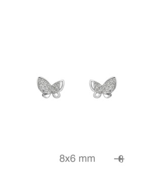 Pendientes Mariposa con Circonitas de Plata Ley