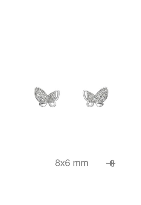 Pendientes Mariposa con Circonitas de Plata Ley