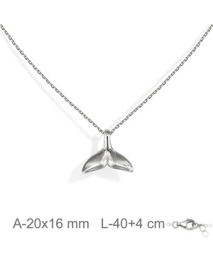 Collar Cola de Delfín Plata Ley