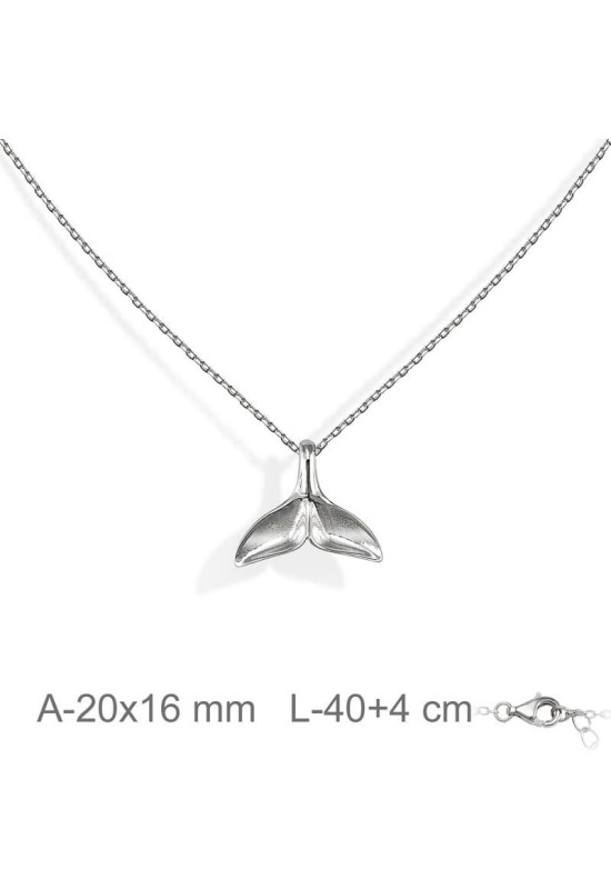 Collar Cola de Delfín Plata Ley