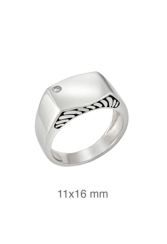 Sello con Circonita de Plata Ley