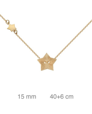 Collar con Estrellas de Plata Ley Bañada en Oro