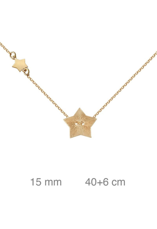 Collar con Estrellas de Plata Ley Bañada en Oro
